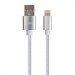 Vinga Дата кабель USB 2.0 AM to Lightning 1m nylon silver Vinga (VCPDCLNB1S)