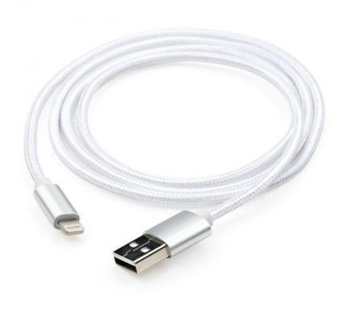 Vinga Дата кабель USB 2.0 AM to Lightning 1m nylon silver Vinga (VCPDCLNB1S)