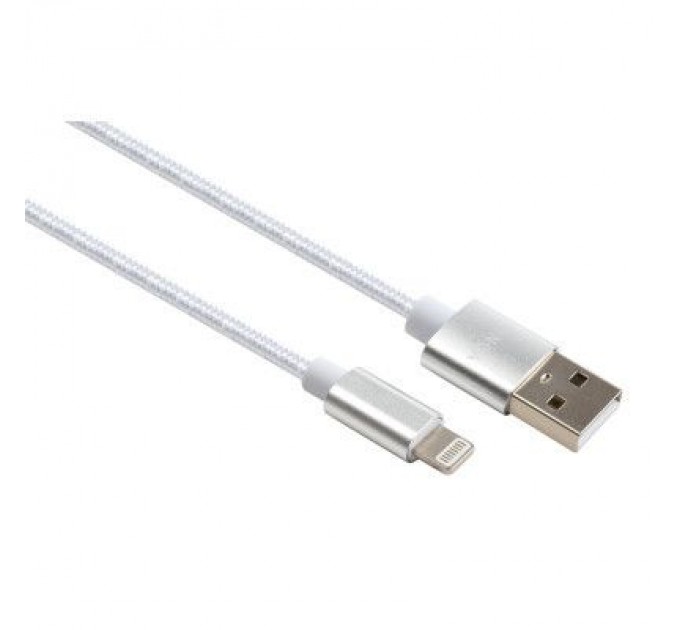 Vinga Дата кабель USB 2.0 AM to Lightning 1m nylon silver Vinga (VCPDCLNB1S)