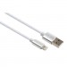 Vinga Дата кабель USB 2.0 AM to Lightning 1m nylon silver Vinga (VCPDCLNB1S)