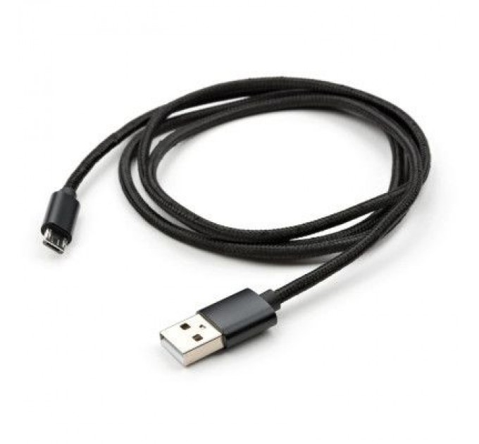 Vinga Дата кабель USB 2.0 AM to Micro 5P 1m nylon black Vinga (VCPDCMNB1BK)
