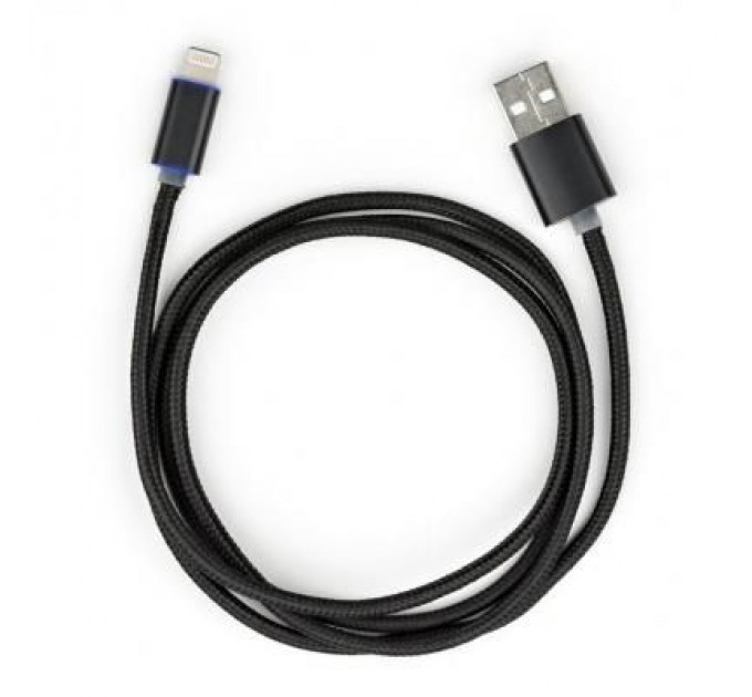 Vinga Дата кабель USB 2.0 AM to Lightning 1m LED black Vinga (VCPDCLLED1BK)