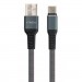 Vinga Дата кабель USB 2.0 AM to Type-C 1m flat nylon gray Vinga (VCPDCTCFNB1GR)