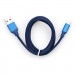 Vinga Дата кабель USB 2.0 AM to Lightning nylon 1m blue Vinga (VCPDCLNB21B)