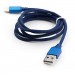 Vinga Дата кабель USB 2.0 AM to Lightning nylon 1m blue Vinga (VCPDCLNB21B)