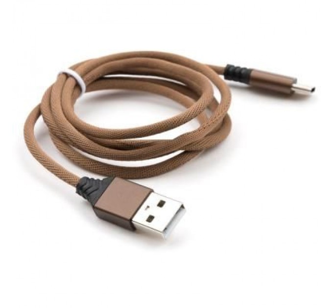 Vinga Дата кабель USB 2.0 AM to Type-C nylon 1m brown Vinga (VCPDCTCNB21BR)
