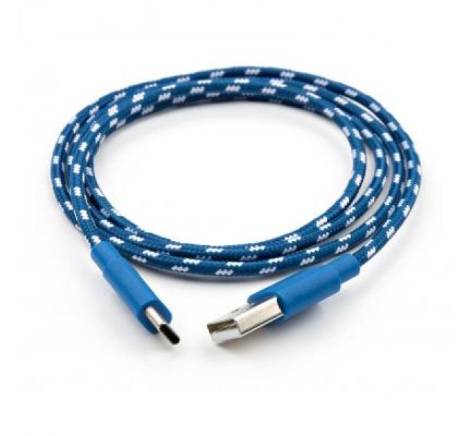 Vinga Дата кабель USB 2.0 AM to Type-C 2color nylon 1m blue Vinga (VCPDCTCNB31B)