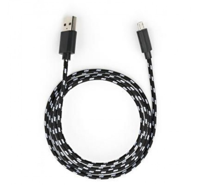 Vinga Дата кабель USB 2.0 AM to Micro 5P 2color nylon 1m black Vinga (VCPDCMBN31BK)