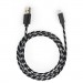 Vinga Дата кабель USB 2.0 AM to Micro 5P 2color nylon 1m black Vinga (VCPDCMBN31BK)