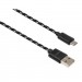 Vinga Дата кабель USB 2.0 AM to Micro 5P 2color nylon 1m black Vinga (VCPDCMBN31BK)