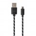 Vinga Дата кабель USB 2.0 AM to Micro 5P 2color nylon 1m black Vinga (VCPDCMBN31BK)