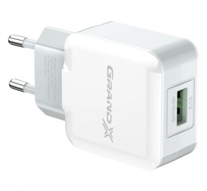 Grand-X Зарядний пристрій Grand-X 5V 2.1A White (CH-03W)