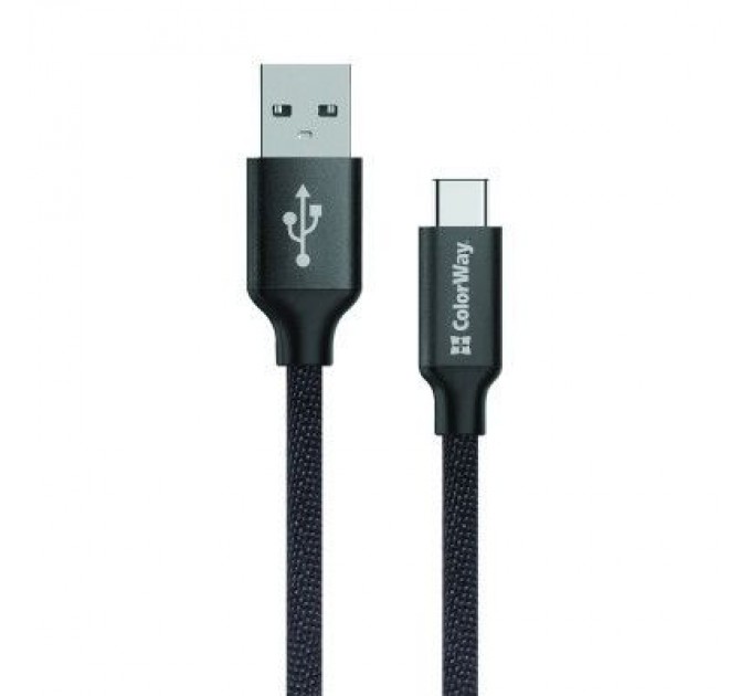 ColorWay Дата кабель USB 2.0 AM to Type-C 1.0m 2.1А black ColorWay (CW-CBUC003-BK)