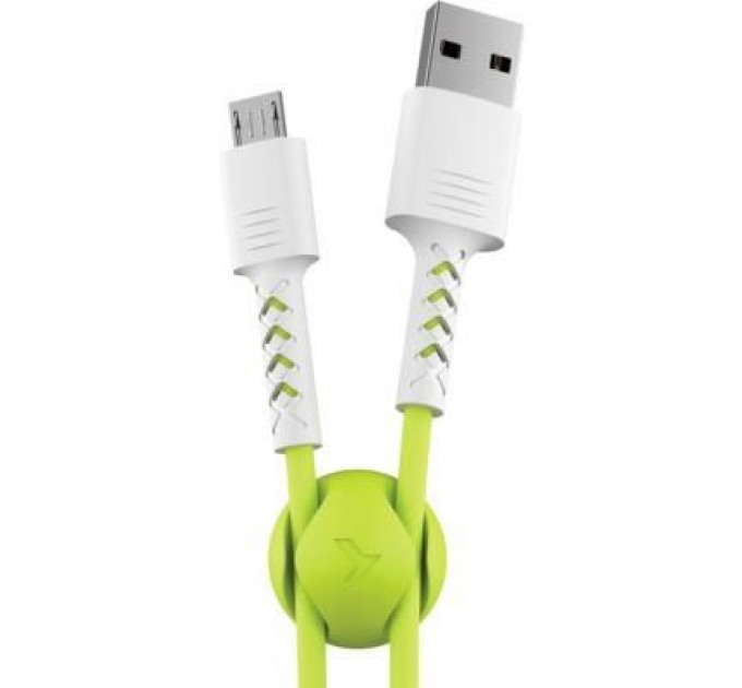 Pixus Дата кабель USB 2.0 AM to Micro 5P 1.0m Soft white/lime Pixus (4897058531176)