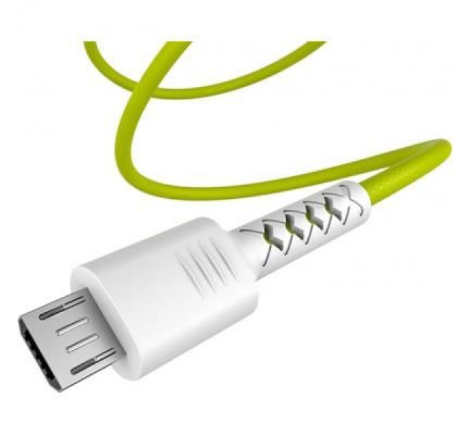 Pixus Дата кабель USB 2.0 AM to Micro 5P 1.0m Soft white/lime Pixus (4897058531176)