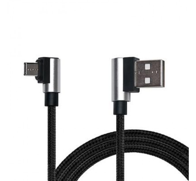 Дата кабель USB 2.0 AM to Micro 5P 1.0m Premium black REAL-EL (EL123500031)