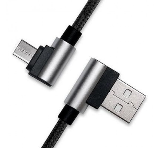 Дата кабель USB 2.0 AM to Micro 5P 1.0m Premium black REAL-EL (EL123500031)