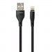 Vinga Дата кабель USB 2.0 AM to Lightning 1.0m cylindric nylon back Vinga (VCPDCLCANB1BK)