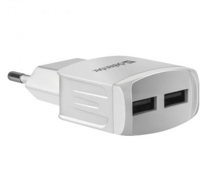 Зарядний пристрій Defender UPA-22 white, 2xUSB, 2.1A (83580)
