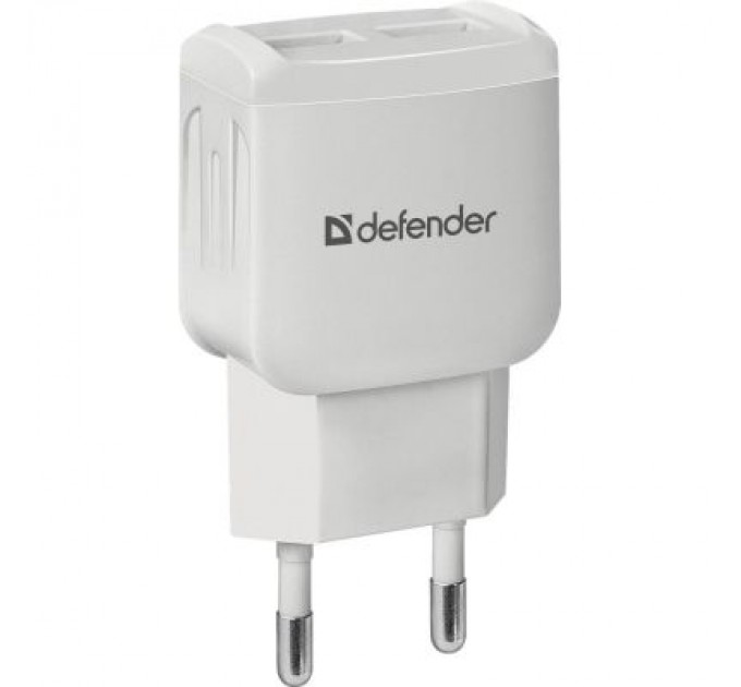 Зарядний пристрій Defender UPA-22 white, 2xUSB, 2.1A (83580)