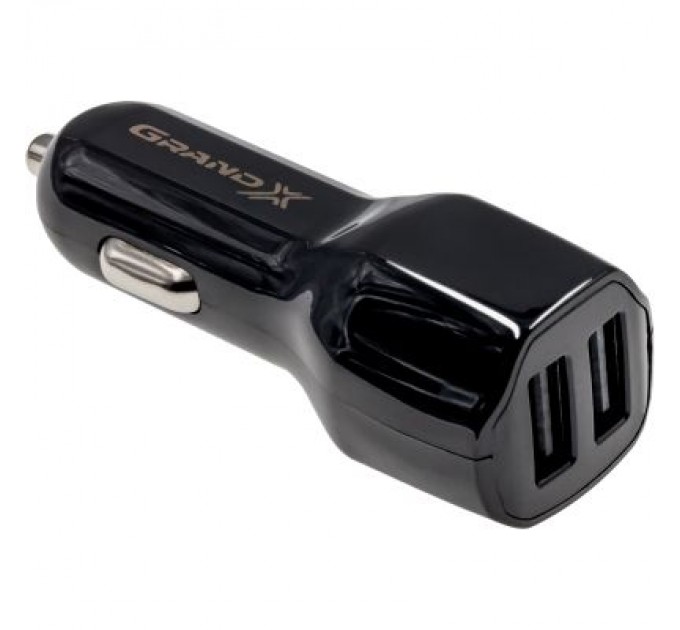 Grand-X Зарядний пристрій Grand-X car 2,1A, 12-24V, Black 2USB 5V/2.1A (CH-26)