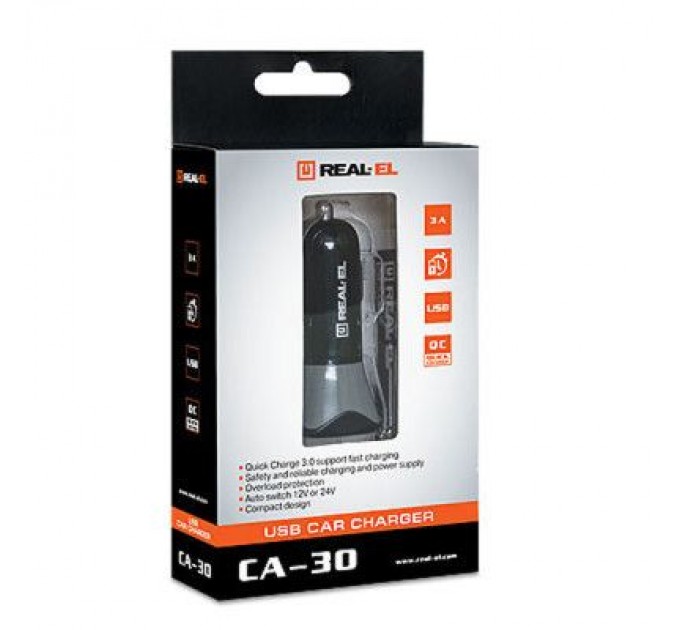 REAL-EL Зарядний пристрій REAL-EL CA-30 black (EL123160011)