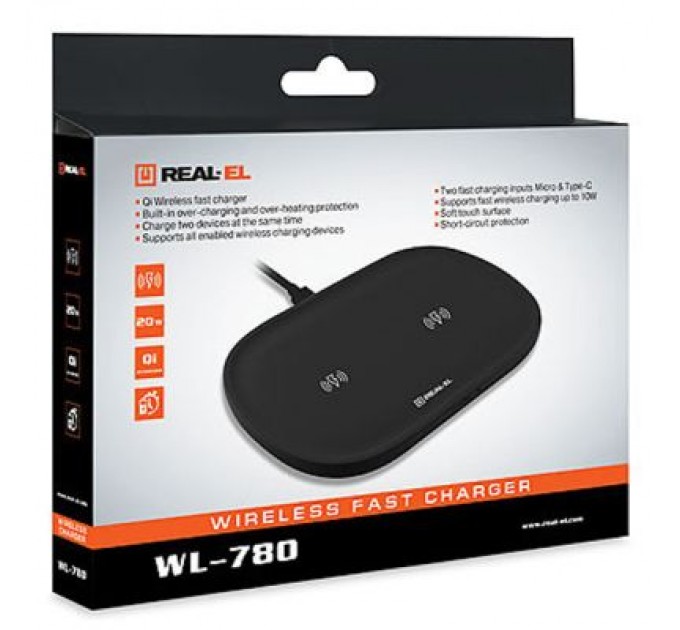 REAL-EL Зарядний пристрій REAL-EL WL-780 black (EL123160020)
