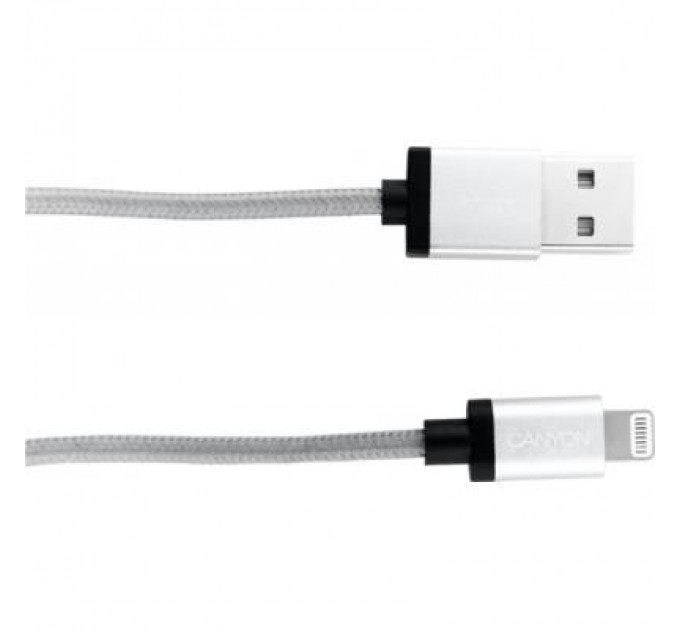 Canyon Дата кабель USB 2.0 AM to Lightning 1.0m MFI Dark gray Canyon (CNS-MFIC3DG)