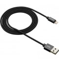Canyon Дата кабель USB 2.0 AM to Lightning 1.0m MFI Black Canyon (CNS-MFIC3B)