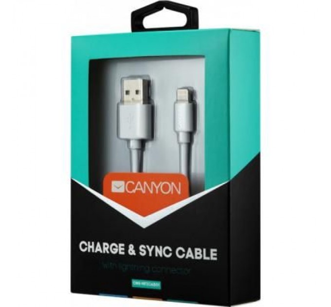 Canyon Дата кабель USB 2.0 AM to Lightning 1.0m MFI Canyon (CNS-MFICAB01W)