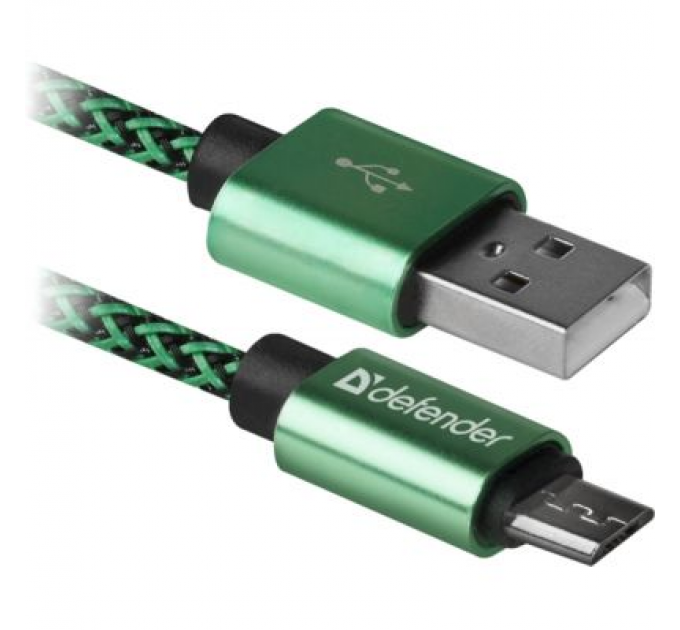 Defender Дата кабель USB 2.0 AM to Micro 5P 1.0m USB08-03T green Defender (87804)
