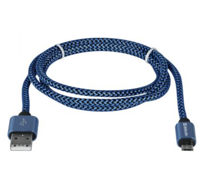 Дата кабель USB 2.0 AM to Micro 5P 1.0m USB08-03T blue Defender (87805)
