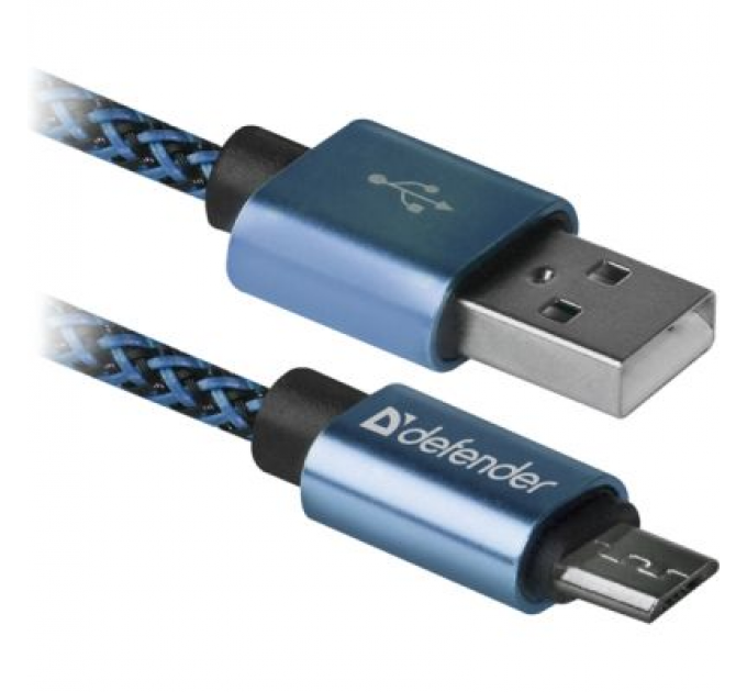 Дата кабель USB 2.0 AM to Micro 5P 1.0m USB08-03T blue Defender (87805)