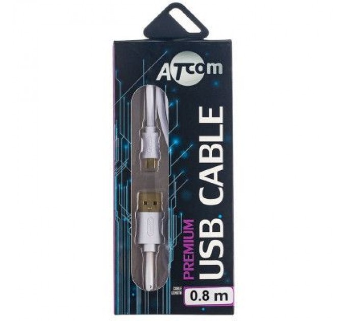 Atcom Дата кабель USB 2.0 AM to Micro 5P 0.8m white Atcom (16123)