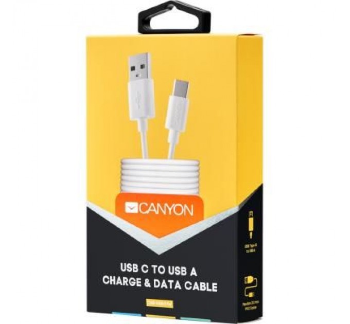 Canyon Дата кабель USB 2.0 AM to Type-C 1.0m white Canyon (CNE-USBC1W)