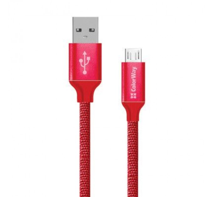ColorWay Дата кабель USB 2.0 AM to Micro 5P 2.0m red ColorWay (CW-CBUM009-RD)