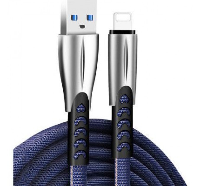 ColorWay Дата кабель USB 2.0 AM to Lightning 1.0m zinc alloy blue ColorWay (CW-CBUL010-BL)