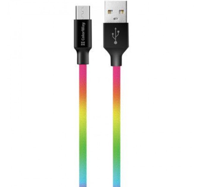 ColorWay Дата кабель USB 2.0 AM to Micro 5P 1.0m multicolor ColorWay (CW-CBUM017-MC)