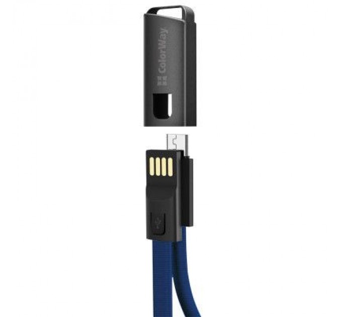 ColorWay Дата кабель USB 2.0 AM to Micro 5P 0.22m blue ColorWay (CW-CBUM022-BL)