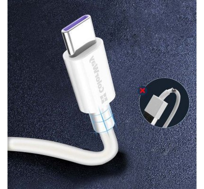 ColorWay Дата кабель USB 2.0 AM to Type-C 1.0m 5A white ColorWay (CW-CBUC019-WH)