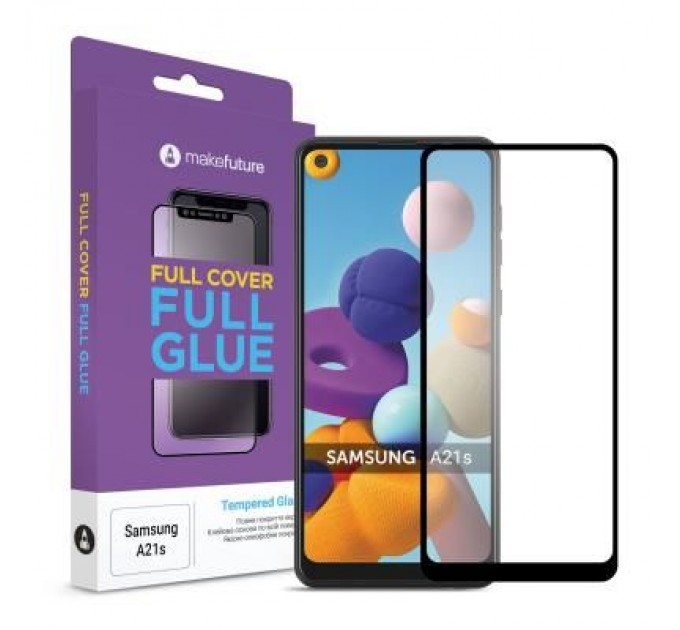 MakeFuture Скло захисне MakeFuture Samsung A21s Full Cover Full Glue (MGF-SA21S)