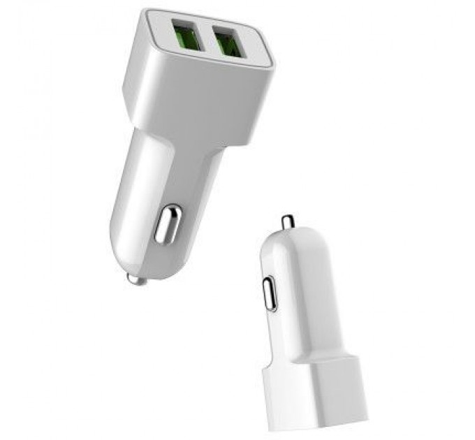 Зарядний пристрій ColorWay 2USB AUTO ID 2.4A (12W) white (CW-CHA009-WT)