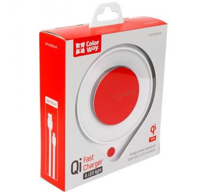 ColorWay Зарядний пристрій ColorWay Qi Fast Charger (10W)& LED bedside lamp (CW-CHW20Q-WT)