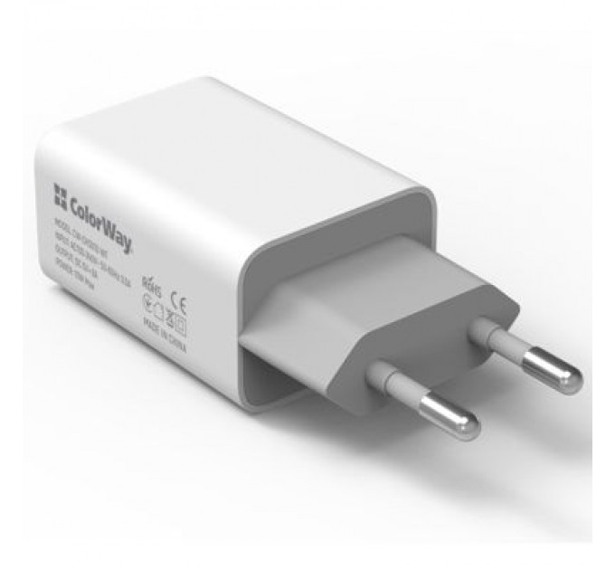 ColorWay Зарядний пристрій ColorWay 1USB AUTO ID 2A (10W) (CW-CHS012-WT)