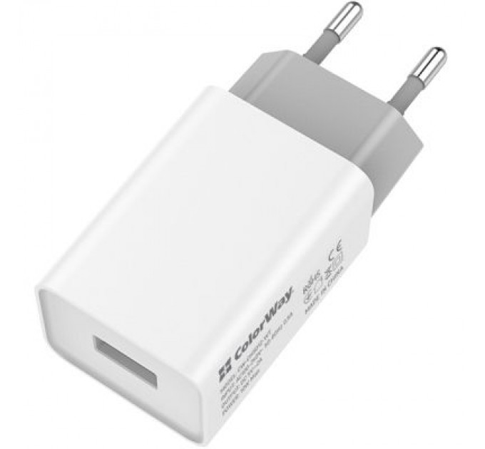 ColorWay Зарядний пристрій ColorWay 1USB AUTO ID 2A (10W) (CW-CHS012-WT)