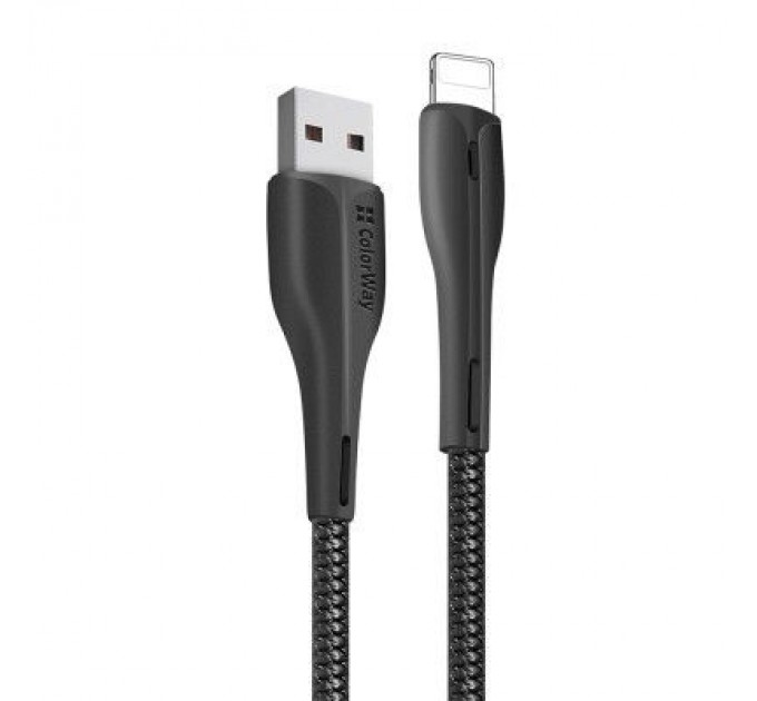 Дата кабель USB 2.0 AM to Lightning 1.0m led black ColorWay (CW-CBUL034-BK)