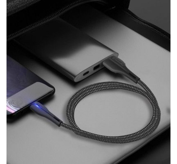Дата кабель USB 2.0 AM to Lightning 1.0m led black ColorWay (CW-CBUL034-BK)