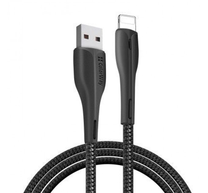 Дата кабель USB 2.0 AM to Lightning 1.0m led black ColorWay (CW-CBUL034-BK)