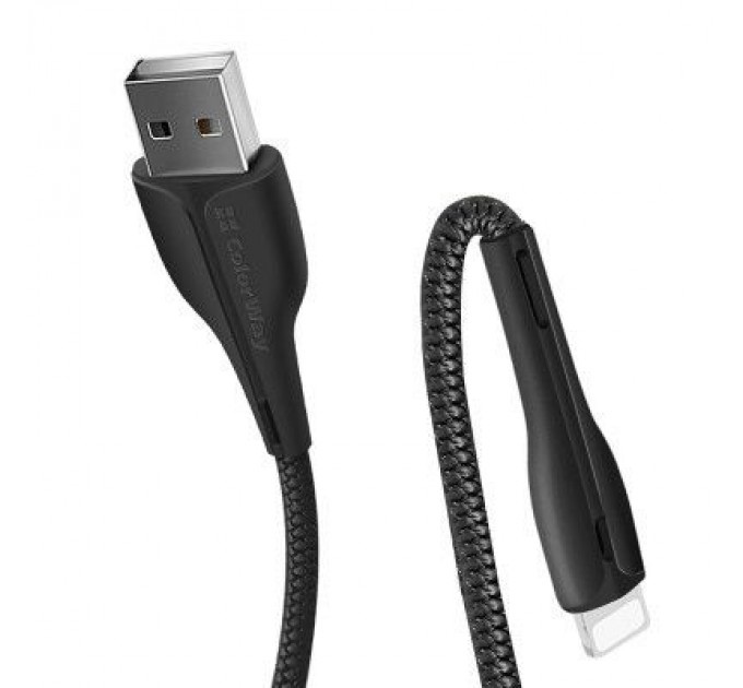 Дата кабель USB 2.0 AM to Lightning 1.0m led black ColorWay (CW-CBUL034-BK)