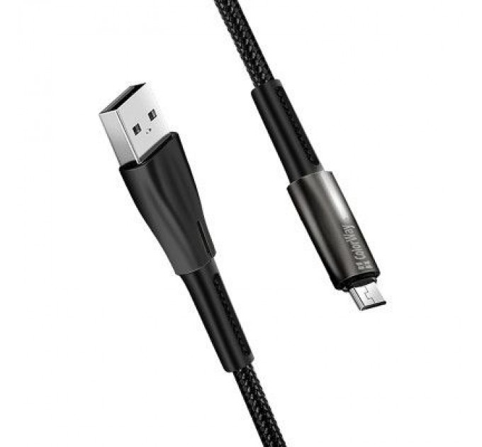 ColorWay Дата кабель USB 2.0 AM to Micro 5P 1.0m zinc alloy + led black ColorWay (CW-CBUM035-BK)